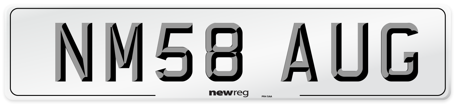 NM58 AUG Number Plate from New Reg